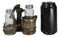 Old Fashioned Water Pump With Horseshoes By Barrels Salt Pepper Shakers Set