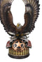 Patriotic Eagle With Open Wings On 2 Pistols Western Star and Bullets Figurine