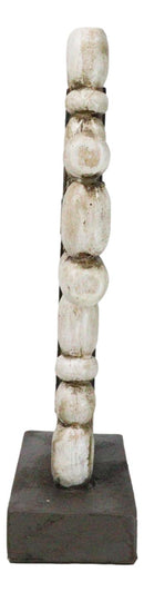 Christian Standing Layered Cross With Rustic Pebble Rocks Faux Wood Finish