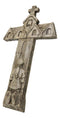 Rustic Faux Stone Church House of Prayer Kneeling Girl Confirmation Wall Cross