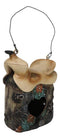 Rustic Western Cowboy Horse Saddle With Turquoise Flowers Birdhouse Bird Feeder