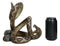 Rustic Western Coiled Diamondback Rattlesnake Snake Wine Bottle Holder Figurine