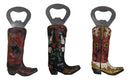 Pack Of 3 Western Rustic Faux Leather Cowboy Boots Hand Beer Bottle Openers