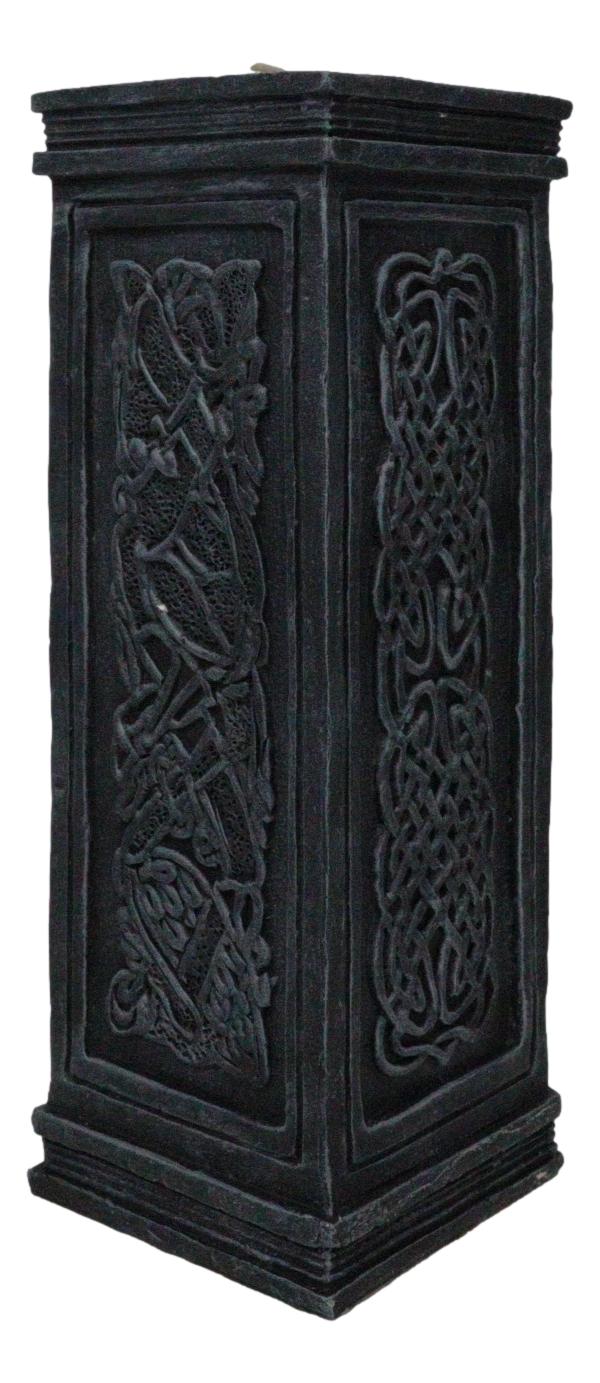 Wicca Celtic Knotwork Sacred Symbols Dark Art Votive Column Candle Holder Stand