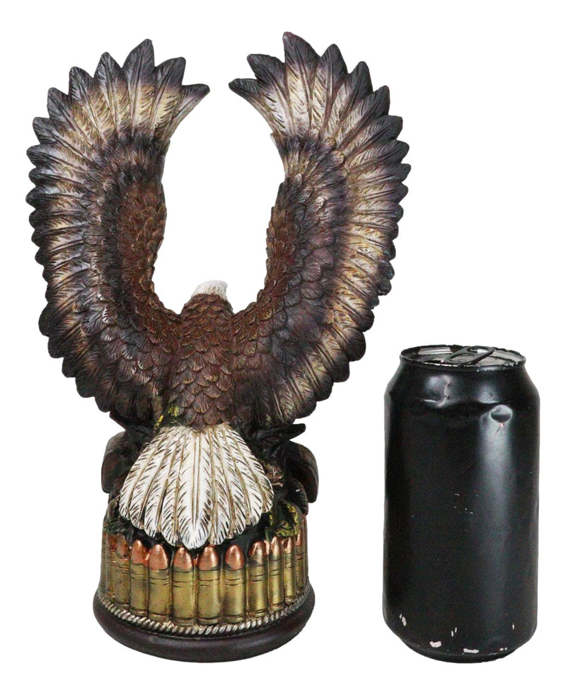 Patriotic Eagle With Open Wings On 2 Pistols Western Star and Bullets Figurine