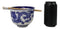 Blue White Oriental Dragon King Ceramic Donburi Ramen Bowl With Chopsticks Set