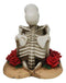 Love Never Dies Skeleton Couple Holding A Stalk of Rose Figurine Cake Topper