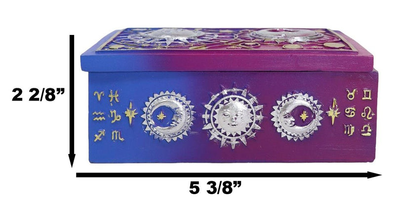 Sacred Symbols Celestial Astrology Sun And Moon Tarot Cards Decorative Box