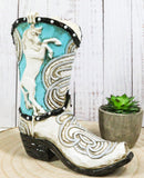 Rustic Country Western Turquoise Prancing Horse Cowboy Boot Piggy Money Bank