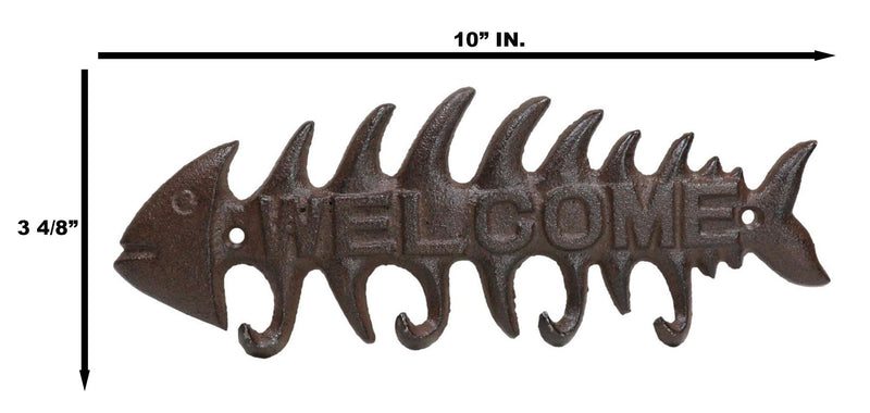 Cast Iron Fishbone Key Rack, Nautical Hook, Ocean Hook, Hook, Sea