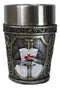 Pack of 4 White Cloak Medieval Templar Crusader Knight Shot Glasses Set of 4