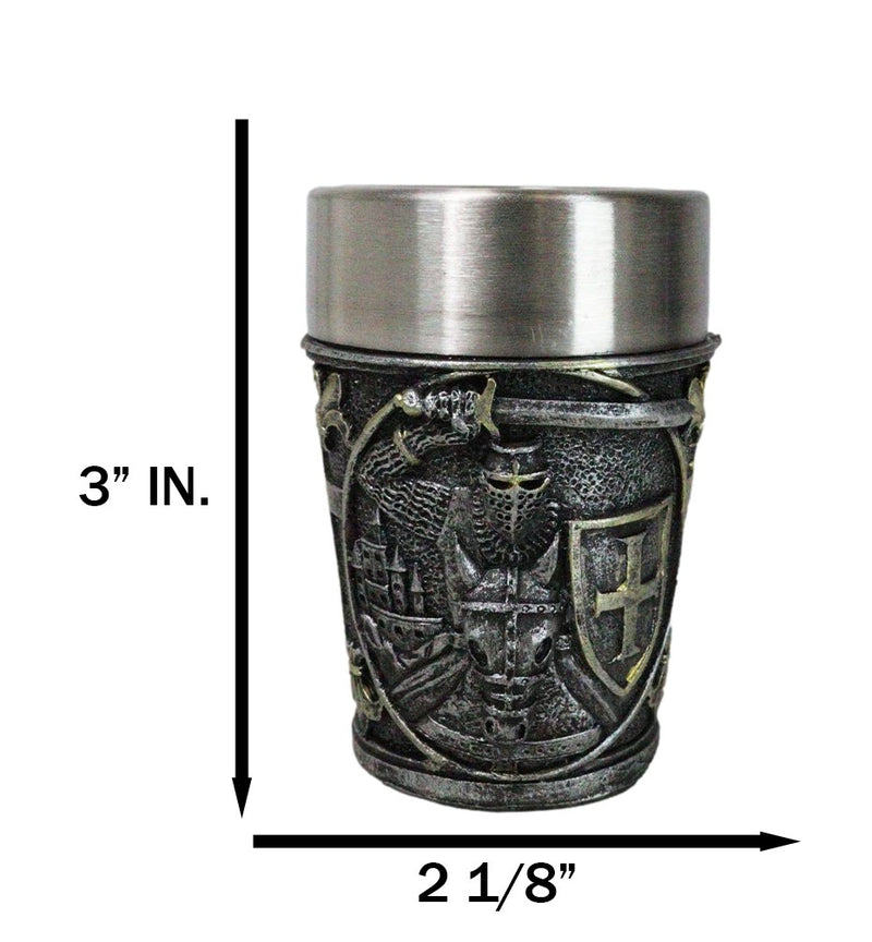 Pack of 4 Medieval Templar Crusader Knight Of The Cross Shooter Shot Glasses