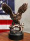 Wings Of Glory Bald Eagle Perching On Tree Bronzed Resin Figurine With Base