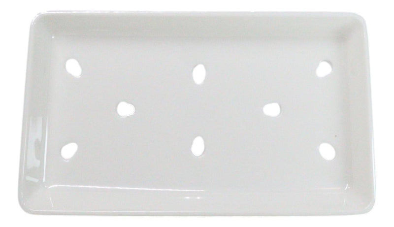 Pack Of 12 White Neta Zara Sushi Case Sashimi Plates With Drip Holes 8.5" By 5"