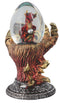 Red Gold Volcanic Dragon Claw Hand Holding Hatchling Baby Dragon Water Globe