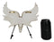 Rustic Western Cow Skull With Horns And Angel Wings Wall Double Hooks Sculpture