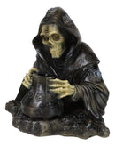 Grim Reaper Skeleton Wizard Chanting Spells Backflow Incense Cone Burner Statue