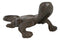 Pack Of 2 Cast Iron Reptile Animal Gecko Lizard Rustic Metal Figurine 7.5"L