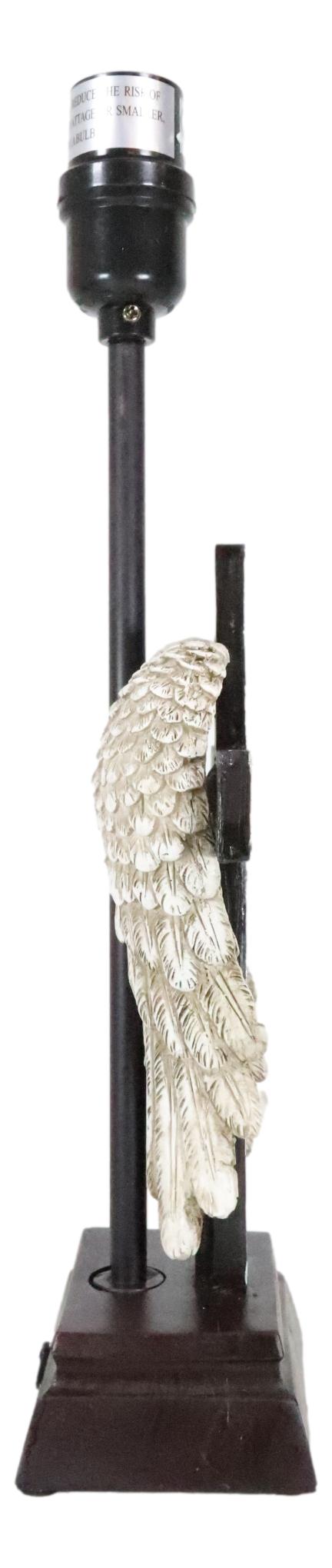 Country Rustic Western Old Faithful American Flag Silver Angel Wings Table Lamp