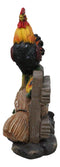 Ebros Large Country Chicken Rooster On Wooden Fence With Sunflowers Welcome Statue