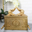 Matte Gold Throne Of God Ark Of Covenant Model W/ Contents Trinket Box Figurine