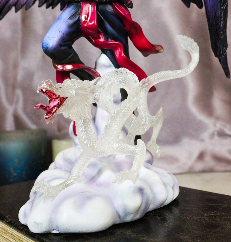 Air Elemental Magic Wizard Sorcerer Bending The Clouds W/ Acrylic Dragon Statue