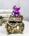 Metallic Purple Twilight Dragon Holding Rune Key On Treasure Chest Trinket Box