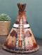 Rustic Western Bison Tribal Indian Teepee Hut Money Coin Savings Bank Figurine