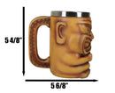 Large Exotic Tropical Hawaiian Luau Party Maori Faux Wooden Tiki Coffee Mug 16oz