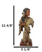 Tribal Native American Indian Lady Princess with Eagle Feathers Bust Figurine