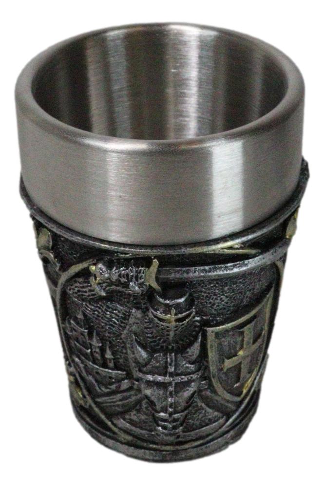 Pack of 4 Medieval Templar Crusader Knight Of The Cross Shooter Shot Glasses