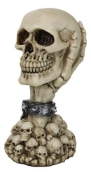 Shackled Skeleton Hand Holding Skull with LED Eyes With Morphing Skulls Figurine