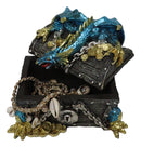 Deep Sea Dragon Chained To A Treasure Chest Decorative Jewelry Box Figurine