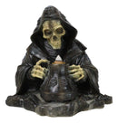 Grim Reaper Skeleton Wizard Chanting Spells Backflow Incense Cone Burner Statue