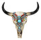 Southwestern Buffalo Cow Skull With Turquoise Silver Face Jewelry Wall Decor