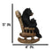 Rustic Forest Mama Black Bear With Sleeping Cub On Rocking Chair Figurine