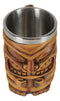 Large Exotic Tropical Hawaiian Luau Party Maori Faux Wooden Tiki Coffee Mug 16oz