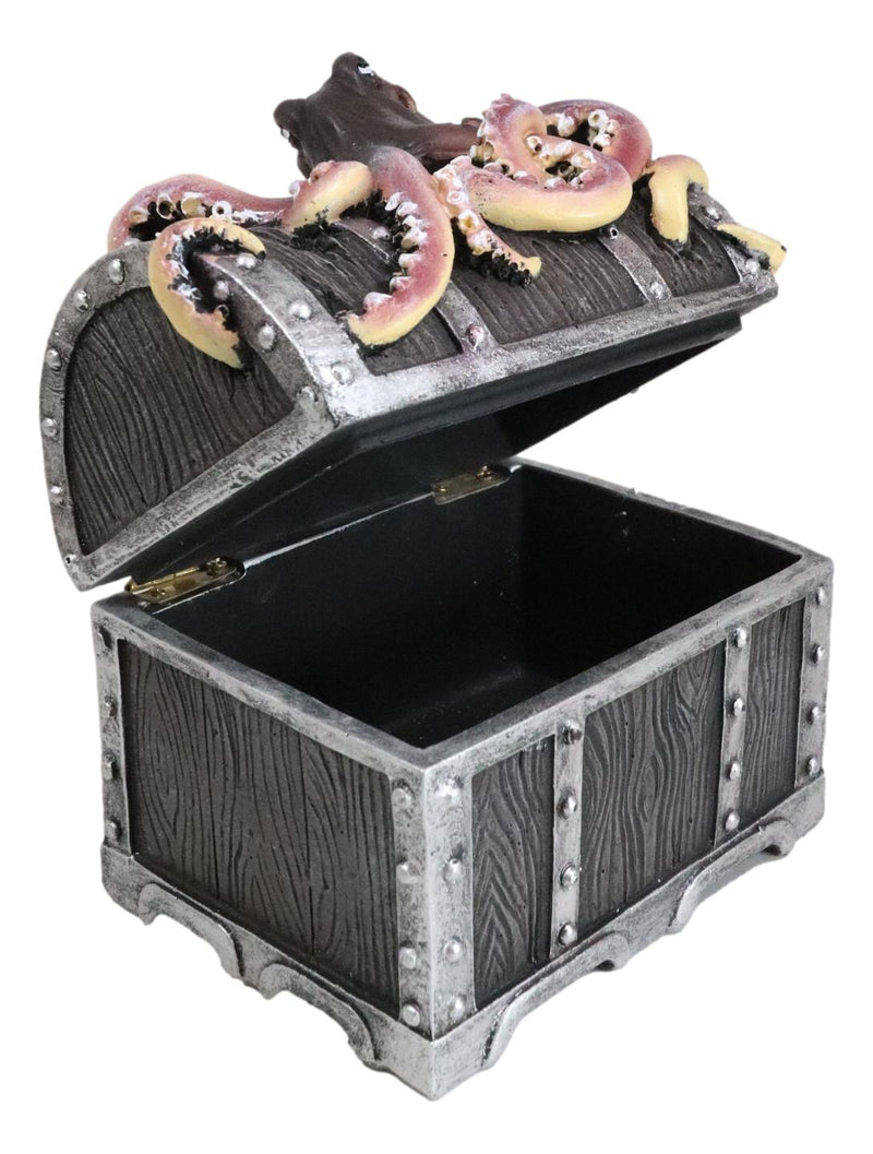 Nautical Marine Ocean Octopus Kraken Guarding Treasure Chest Decorative Box