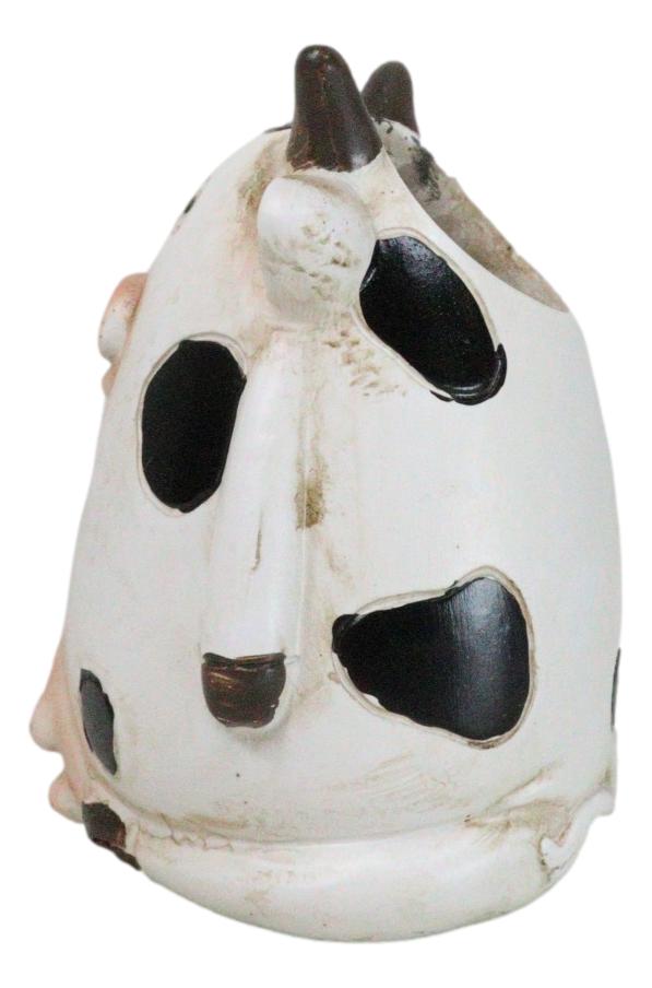 Western Country Farmhouse Holstein Bovine Cow With Udders Pen Holder Figurine