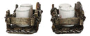 Pack Of 2 Western Texas Longhorn Skull Cowboy Boot Salt Pepper Shakers Holders