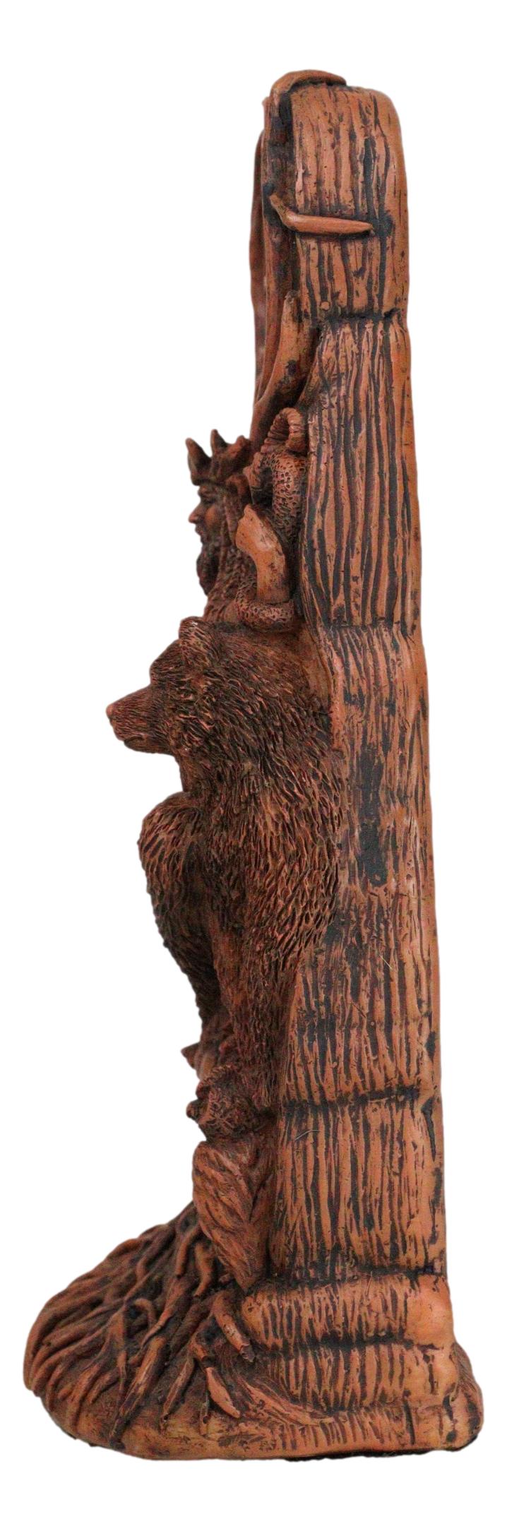 Seated Celtic Horned God Cernunnos Cobra Bear Wolf Owl Tree of Life Sculpture