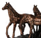 Large 15" Western Equine Beauty Three Horses Bronze Electroplated Resin Figurine