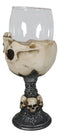 Death Inverted Half Skull Graveyard Labyrinth Skeleton Wine Goblet Glass Chalice