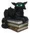 Witching Hour Mystical Black Cat With LED Eyes On Witchcraft Books Figurine