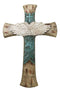 Rustic Western Angel Wings Turquoise Horse And Floral Tooled Leather Wall Cross