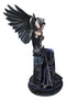 Dark Encounter Gothic Crowned Fairy Queen With Raven Crow On Ledge Figurine