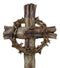 Rustic Via Dolorosa Calvary Crown of Thorns and Nails Faux Wooden Wall Cross