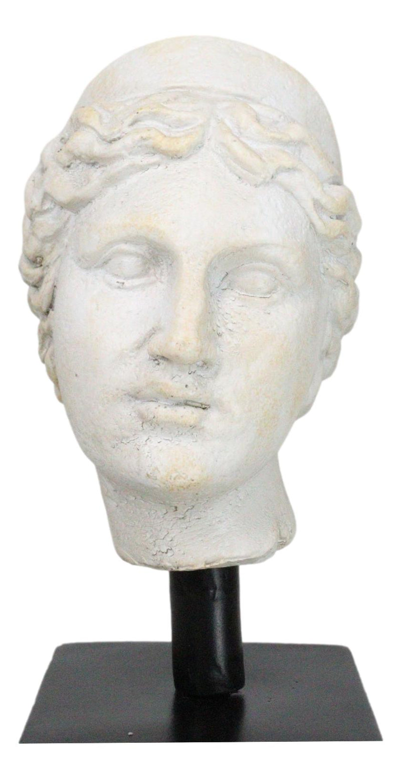 Classical Greek Roman Goddess Aphrodite Head Bust Replica On Black Base Statue