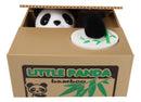 Whimsical Animated Hiding Panda Bear Coin Grabber Money Bank Box Sculpture