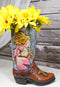 Rustic Western Mermaid Starfish And Sea Turtle Cowgirl Boot Utensils Flower Vase